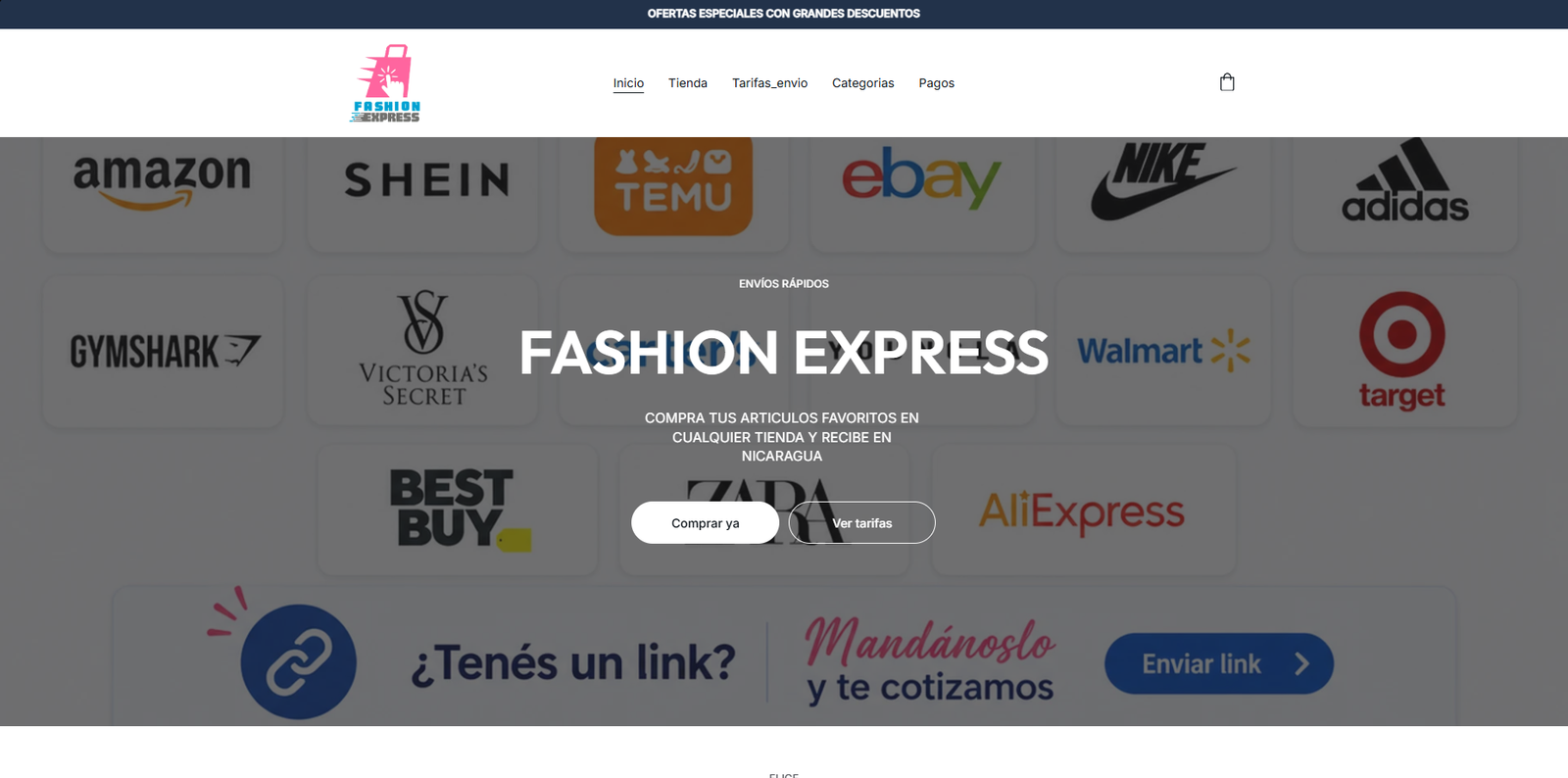 Fashion Express vista en ordenador