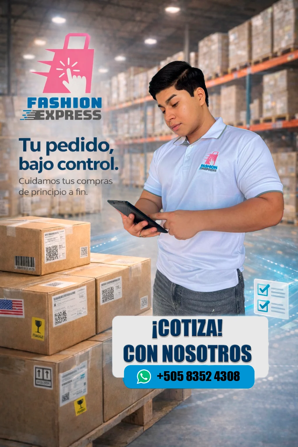 Diseño Tus pedidos bajo control para Fashion Express